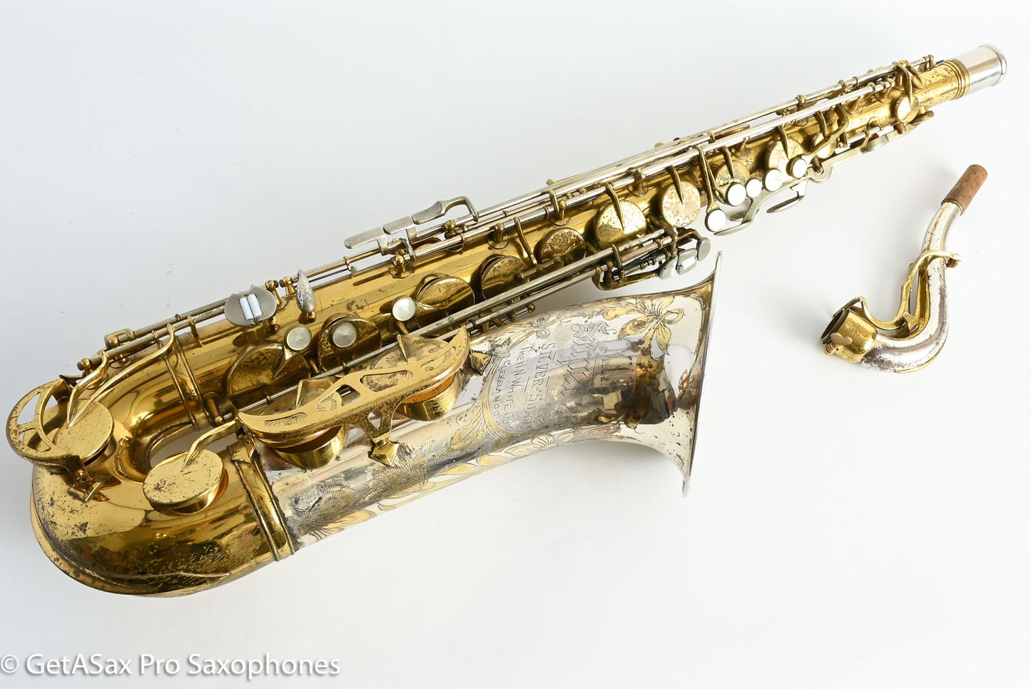 King SilverSonic Tenor 1959 Original Lacquer Gold in Engraving Double Socket Neck! 369108