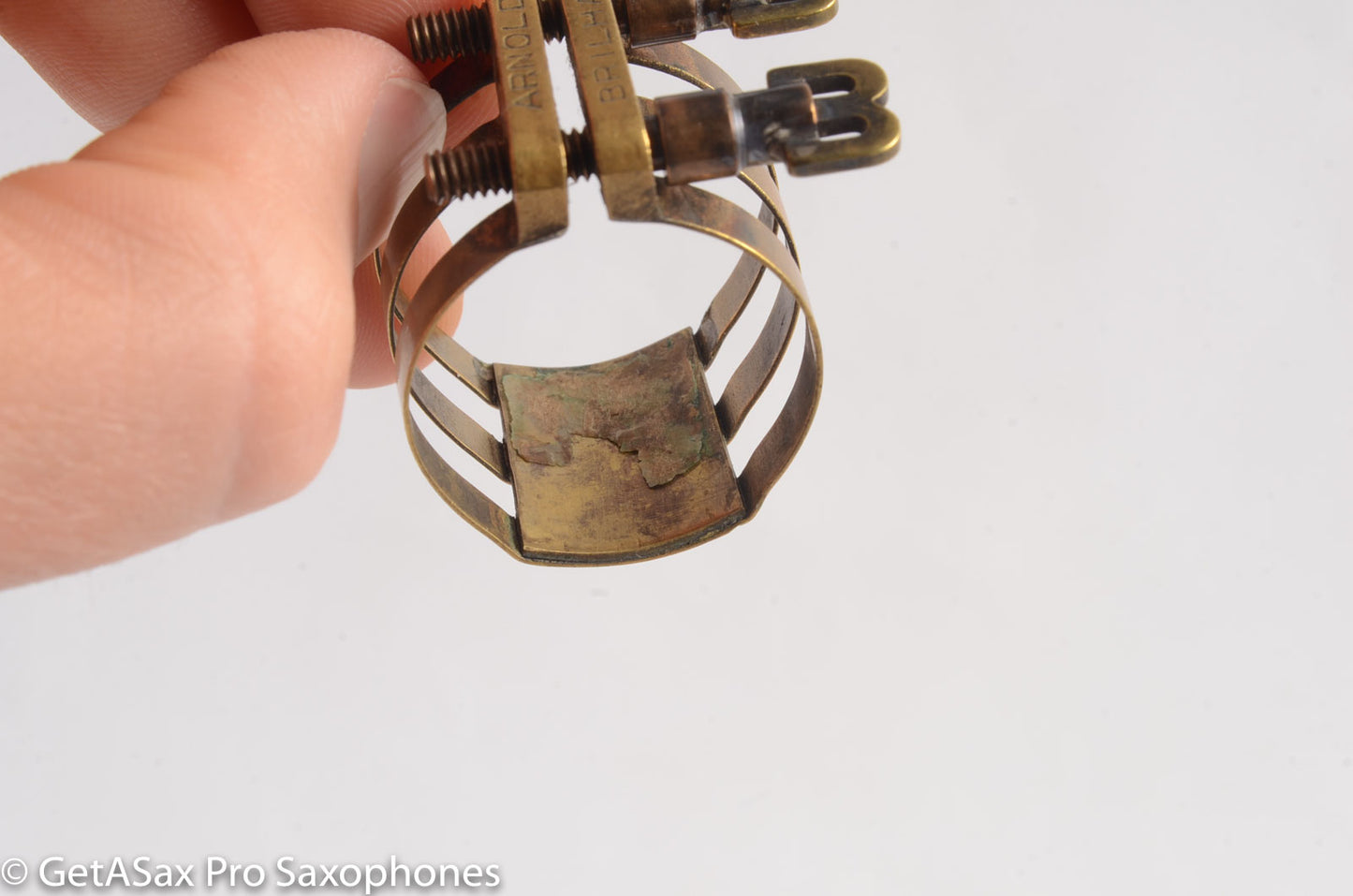 Brilhart Vintage BB Screws AL Metal 3-Band Alto Saxophone Ligature - The Original!