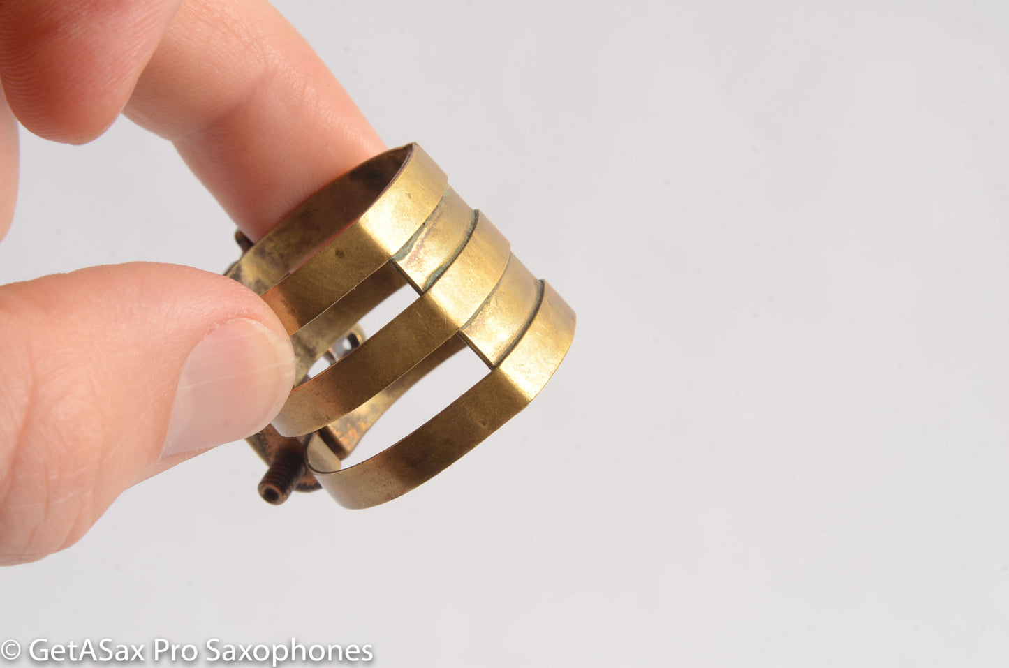 Brilhart Vintage BB Screws AL Metal 3-Band Alto Saxophone Ligature - The Original!
