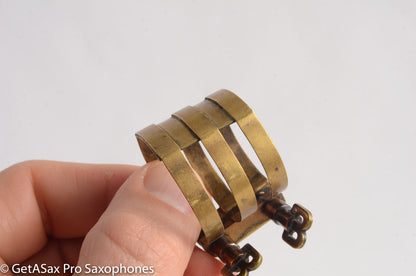 Brilhart Vintage BB Screws AL Metal 3-Band Alto Saxophone Ligature - The Original!