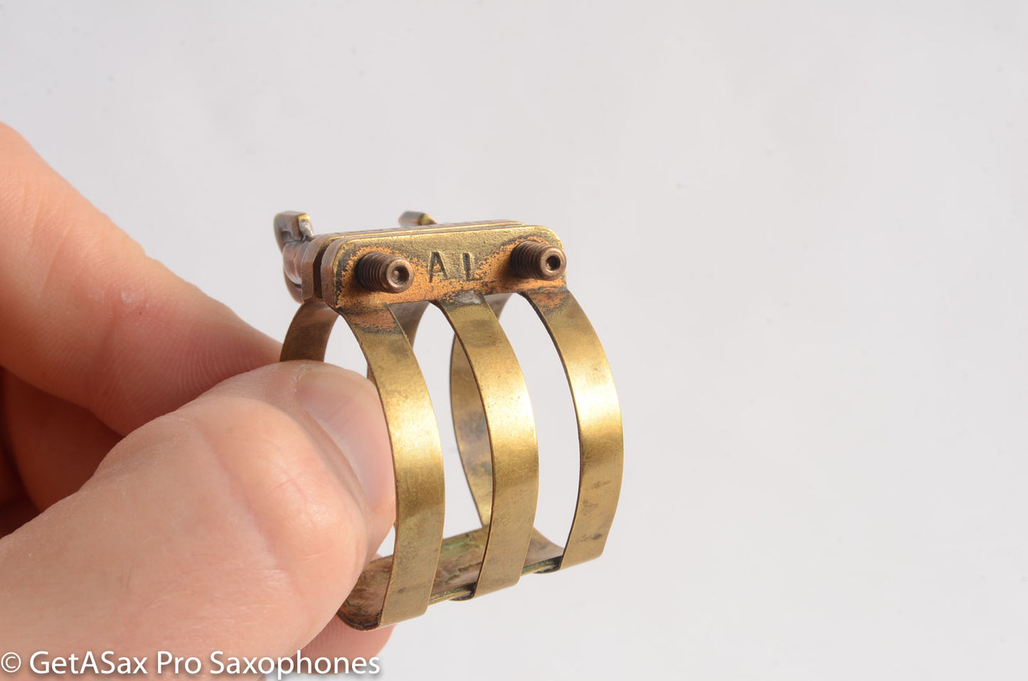 Brilhart Vintage BB Screws AL Metal 3-Band Alto Saxophone Ligature - The Original!