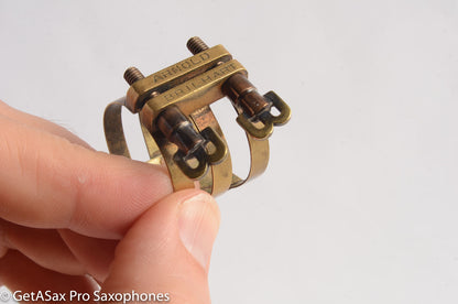 Brilhart Vintage BB Screws AL Metal 3-Band Alto Saxophone Ligature - The Original!