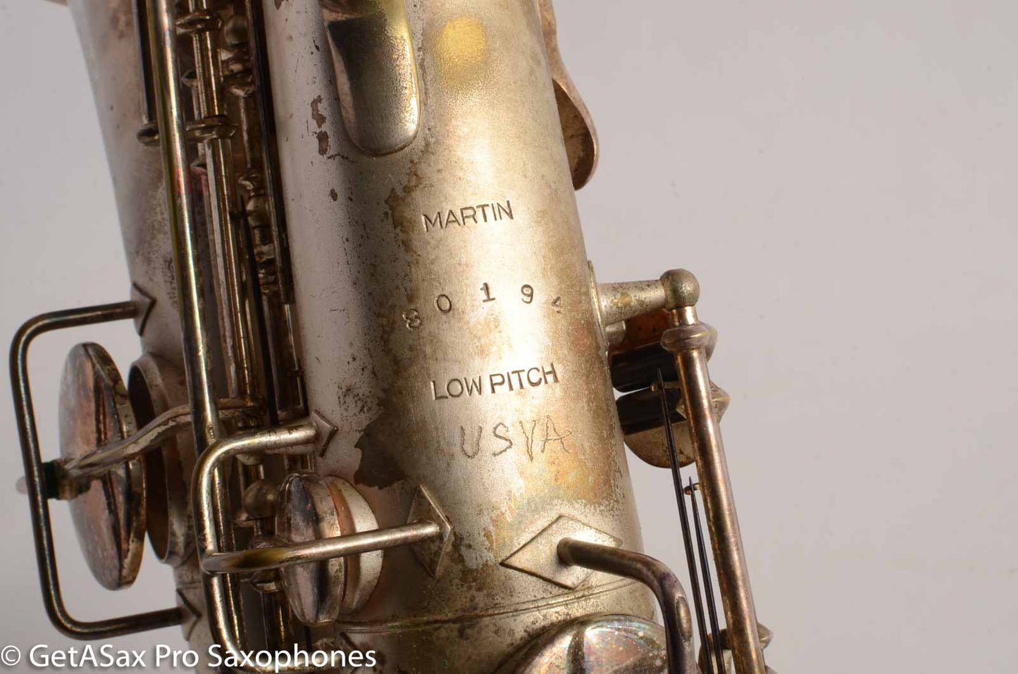 Martin Handcraft Alto Saxophone Original Silver Plate Very Good Condition 80194