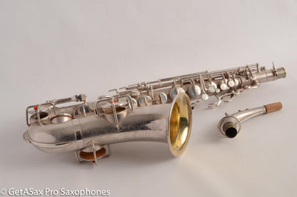 Martin Handcraft Alto Saxophone Original Silver Plate Very Good Condition 91398