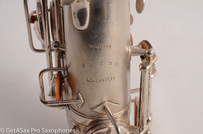 Martin Handcraft Alto Saxophone Original Silver Plate Very Good Condition 91398