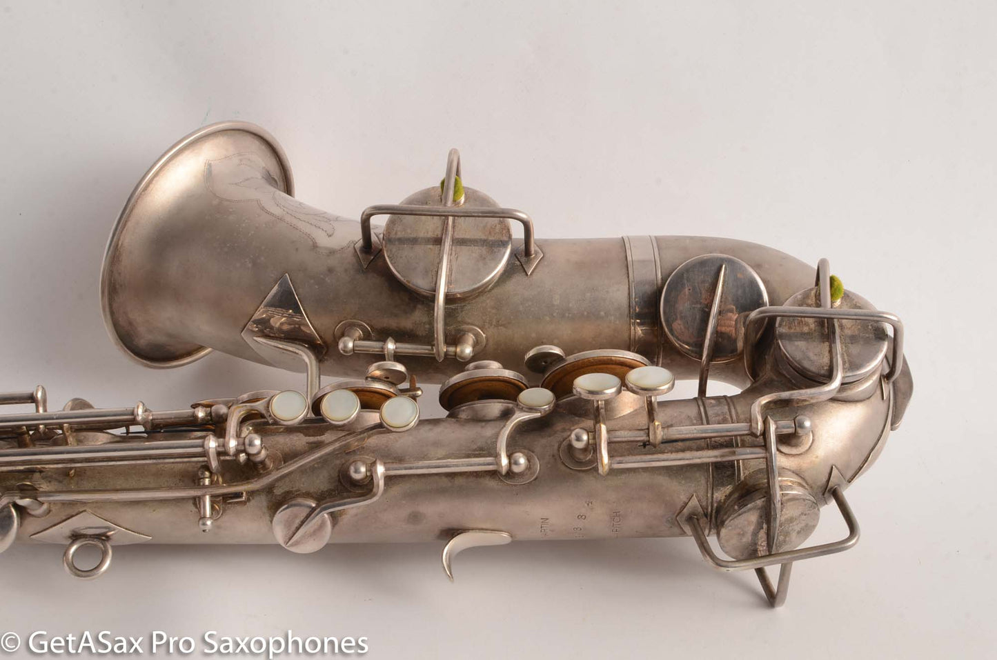 Martin Handcraft Typewriter Alto Saxophone Original Silver Excellent Condition 98334