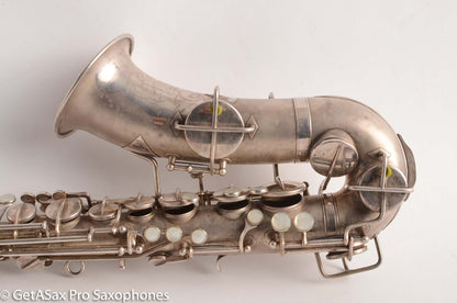 Martin Handcraft Typewriter Alto Saxophone Original Silver Excellent Condition 98334