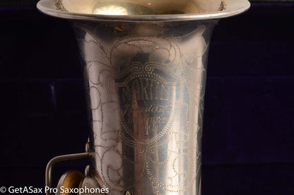 Martin Handcraft Typewriter Alto Saxophone Original Silver Excellent Condition 98334