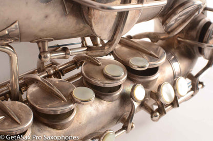 Martin Handcraft Typewriter Alto Saxophone Original Silver Excellent Condition 98334