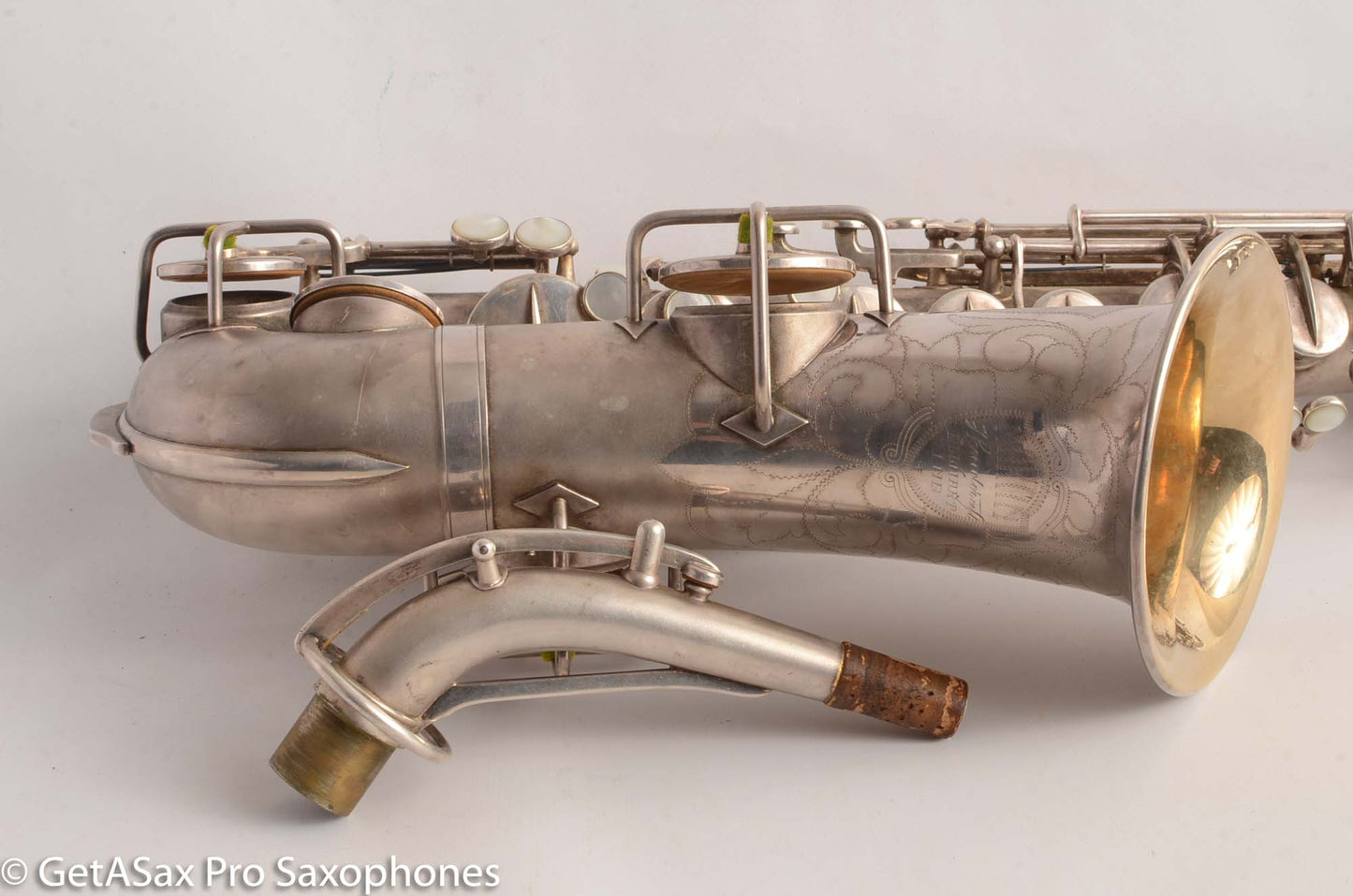 Martin Handcraft Typewriter Alto Saxophone Original Silver Excellent Condition 98334