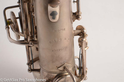 Martin Handcraft Typewriter Alto Saxophone Original Silver Excellent Condition 98334