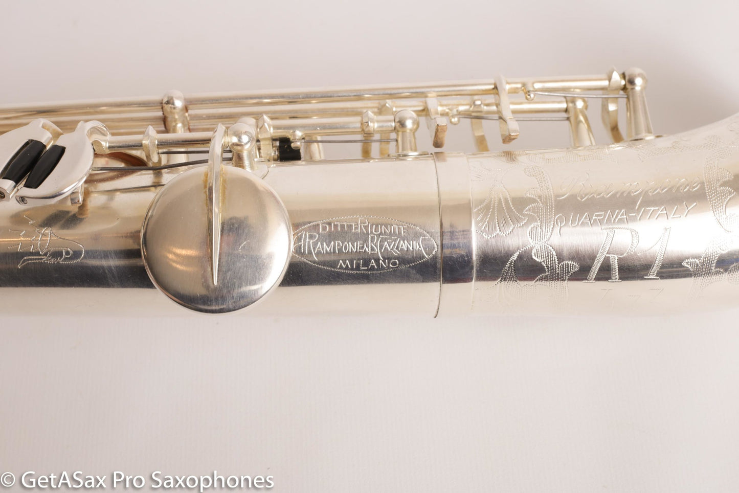 Rampone R1 Jazz Semi Curved Saxello Soprano Mint Silver Plate