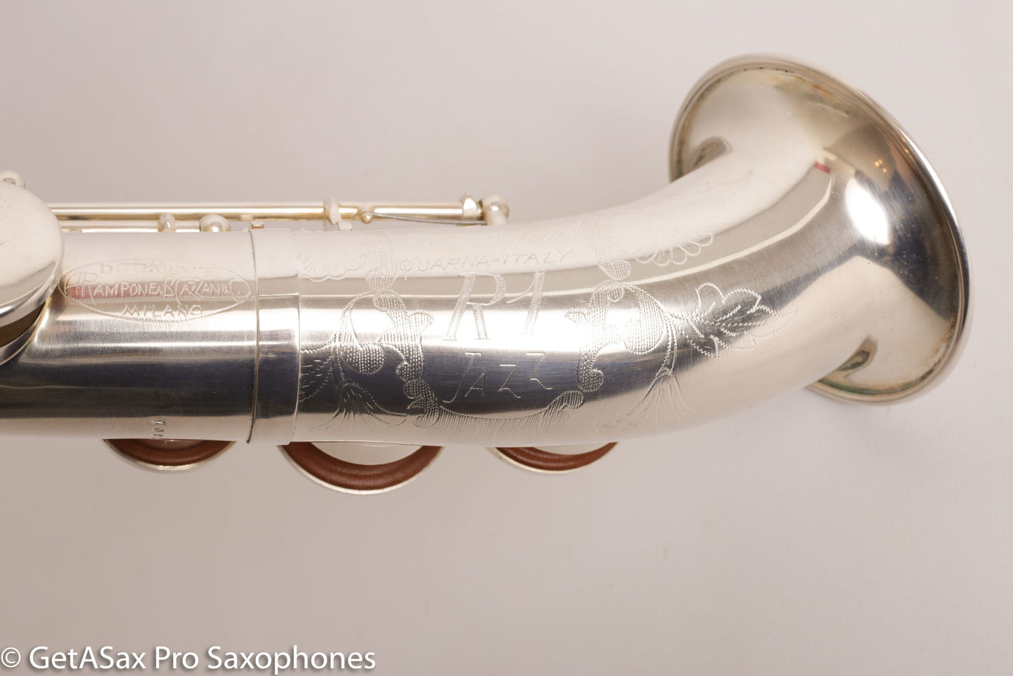 Rampone R1 Jazz Semi Curved Saxello Soprano Mint Silver Plate