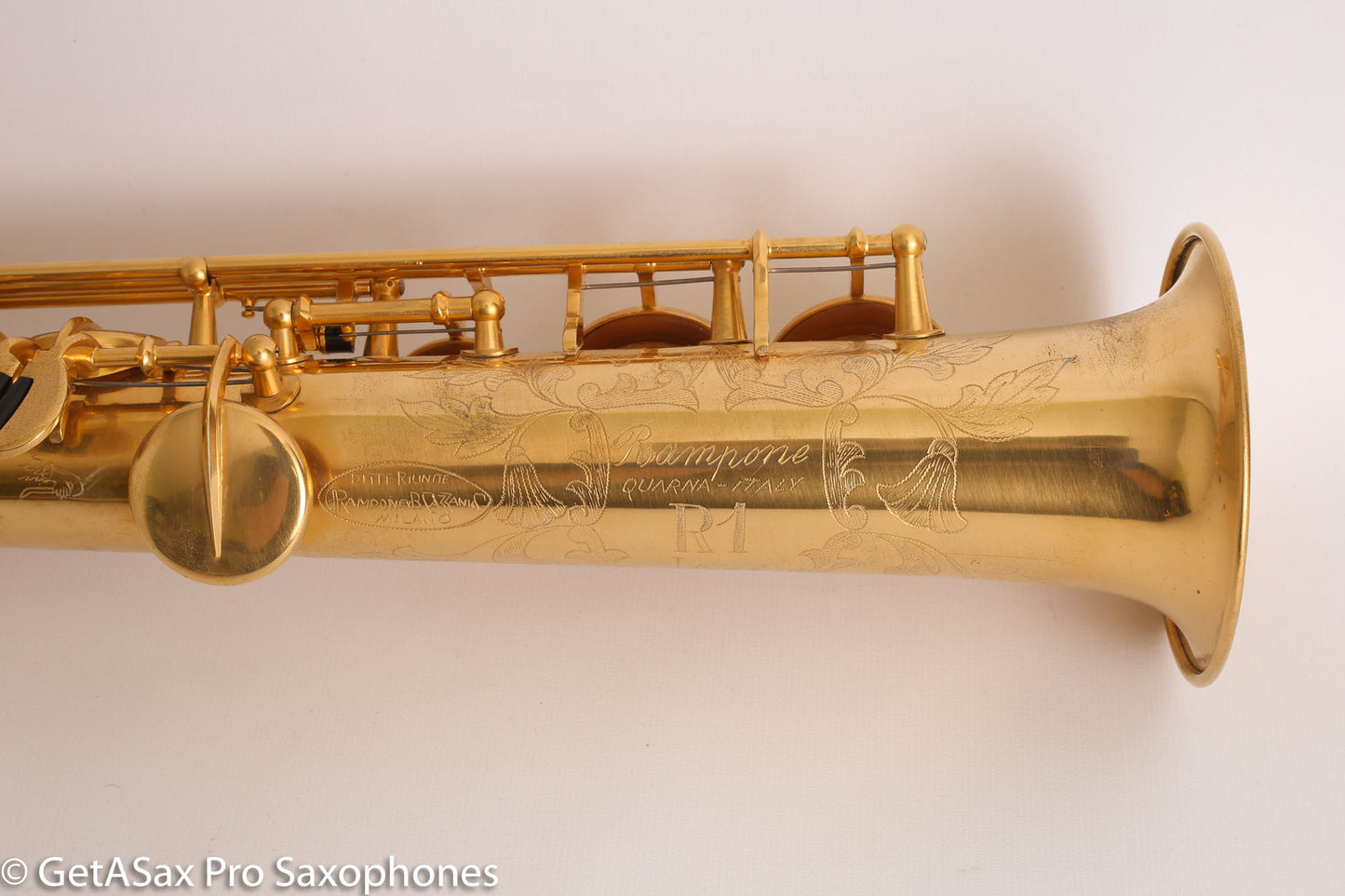 Rampone and Cazzani R1 Jazz Soprano Saxophone Gold Plate Near Mint High G