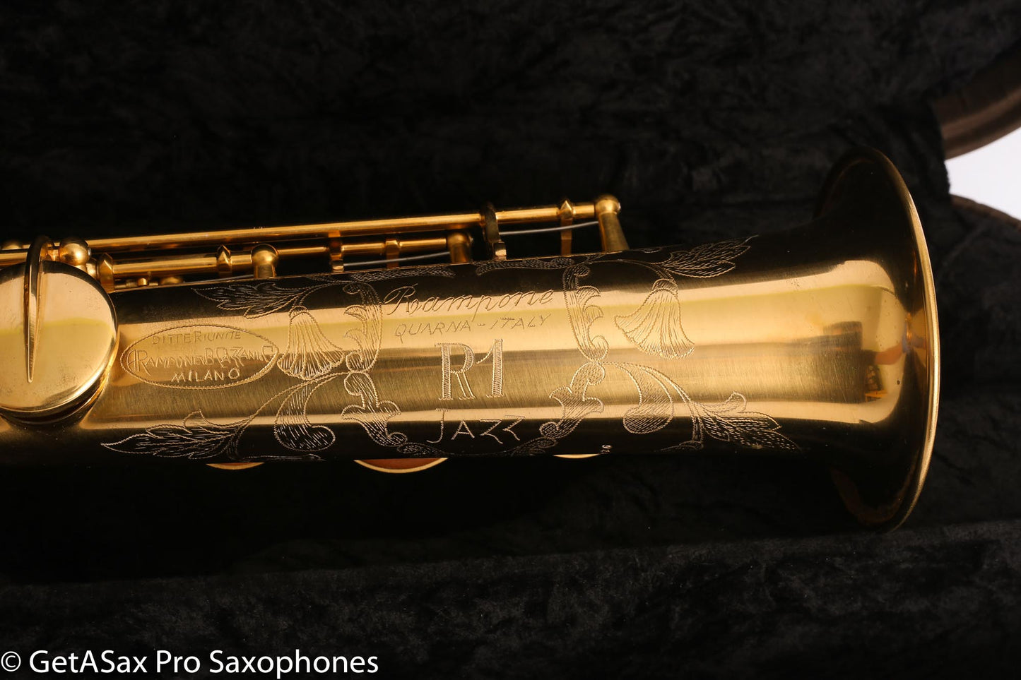 Rampone and Cazzani R1 Jazz Soprano Saxophone Gold Plate Near Mint High G