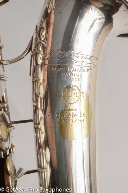 Selmer Modele 26 Alto Saxophone Original Silver Plate Great Deal! 7899