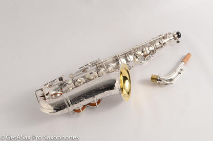 Selmer Radio Improved Alto Original Silver Plate Beautiful