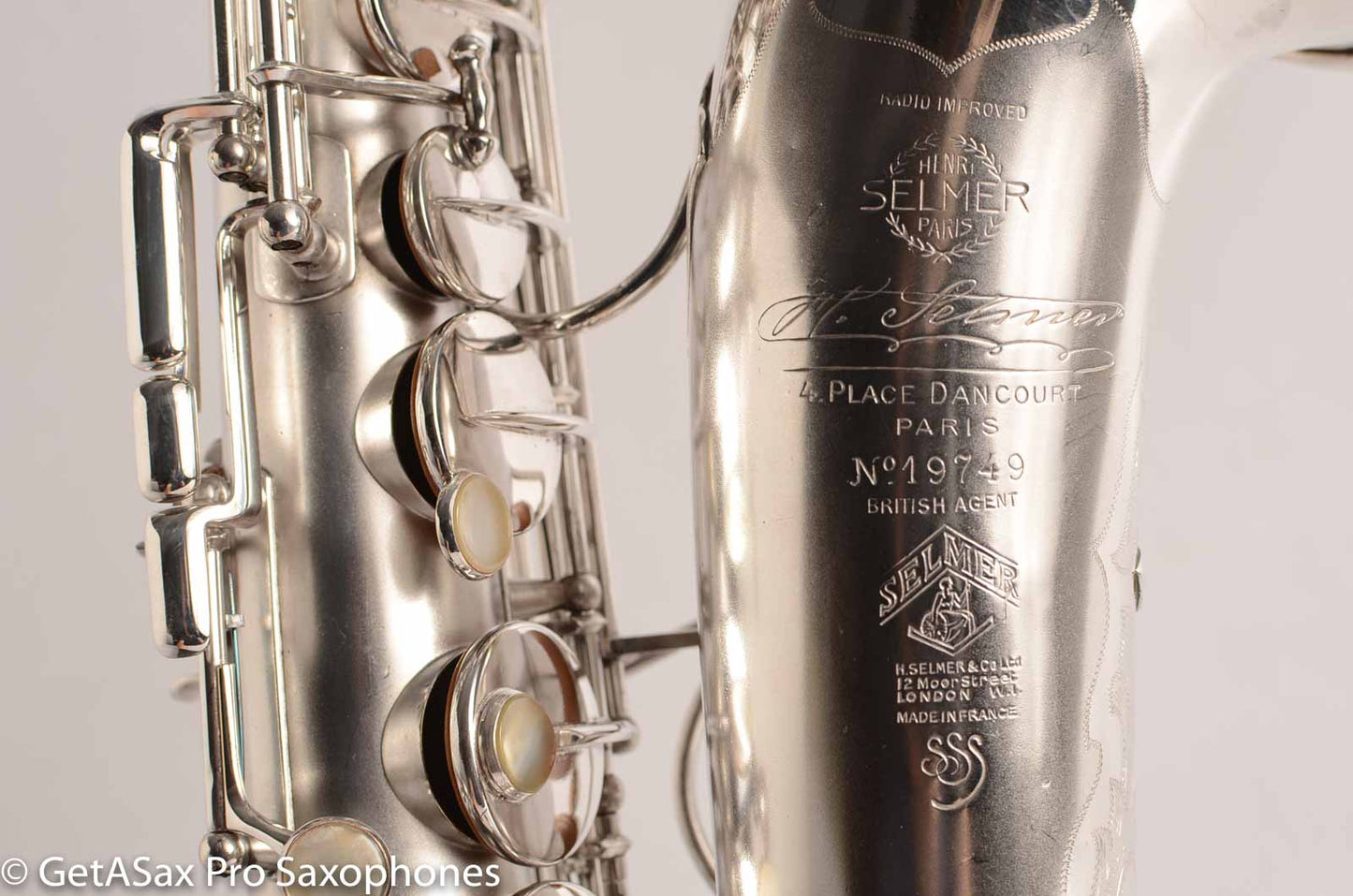 Selmer Radio Improved Alto Original Silver Plate Beautiful
