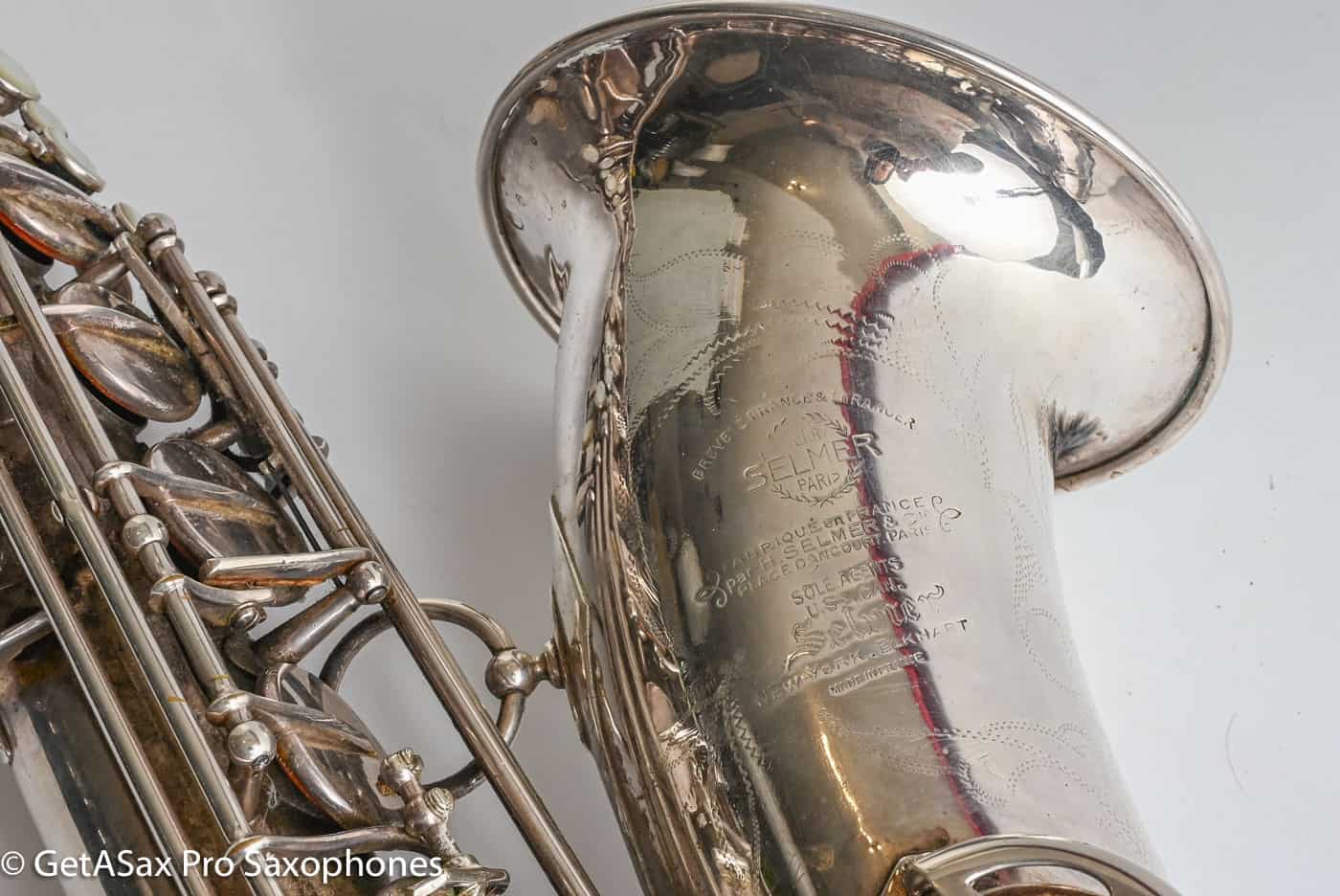 Selmer SBA Tenor 1954 Replated Silver Plate Played a LOT 54349