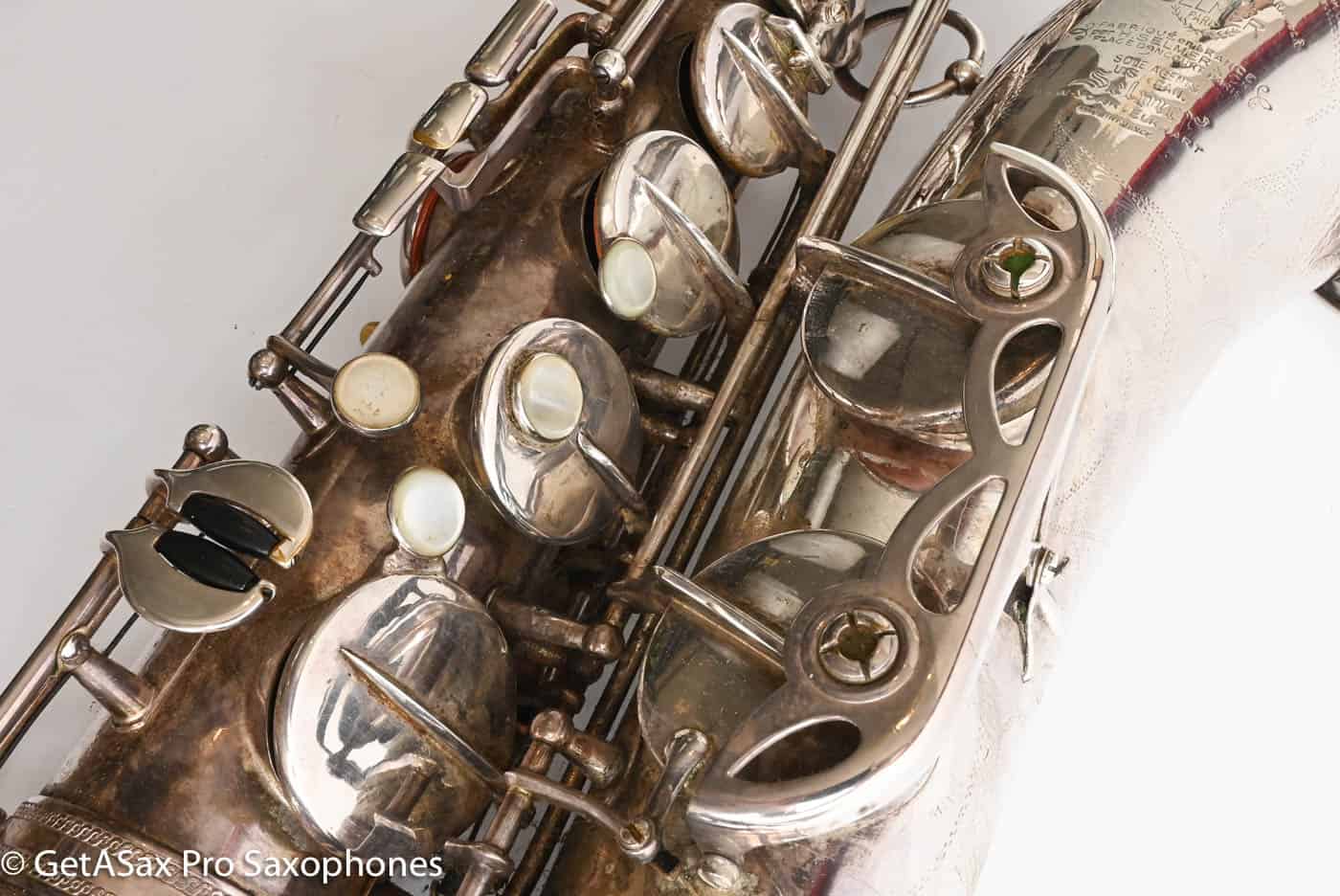 Selmer SBA Tenor 1954 Replated Silver Plate Played a LOT 54349