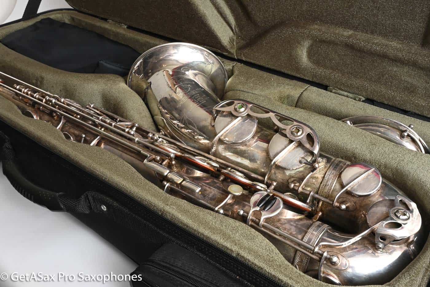 Selmer SBA Tenor 1954 Replated Silver Plate Played a LOT 54349