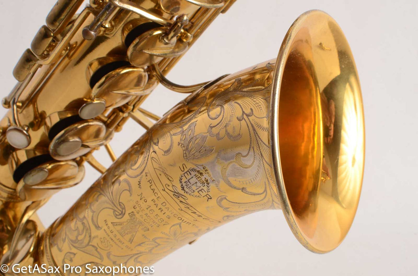 Selmer Cigar Cutter Alto Burnished Gold Plate Butterflies Super Sax Excellent! 16587