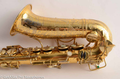 Selmer Cigar Cutter Alto Burnished Gold Plate Butterflies Super Sax Excellent! 16587