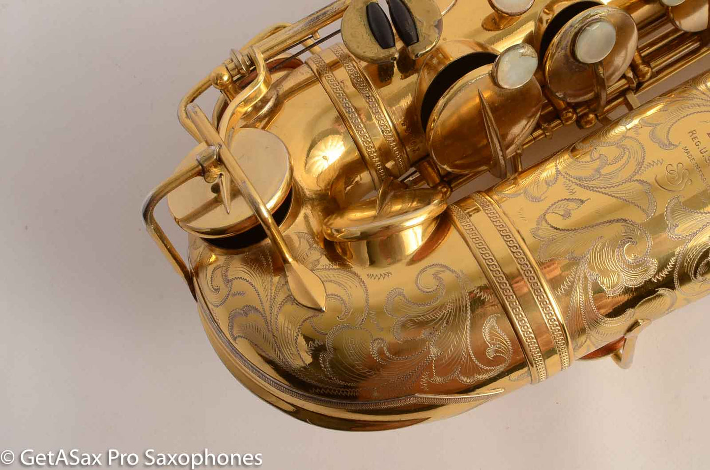 Selmer Cigar Cutter Alto Burnished Gold Plate Butterflies Super Sax Excellent! 16587