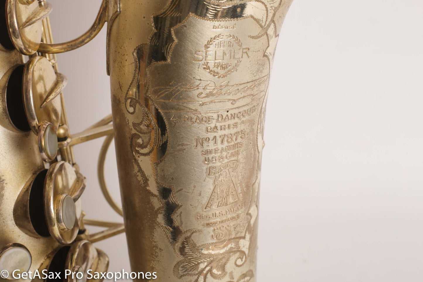 Selmer Super Sax Alto Saxophone Original Silver Plate American Engraved Amazing 17875