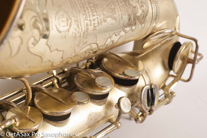 Selmer Super Sax Alto Saxophone Original Silver Plate American Engraved Amazing 17875