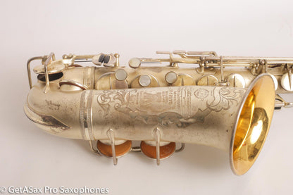 Selmer Super Sax Alto Saxophone Original Silver Plate American Engraved Amazing 17875
