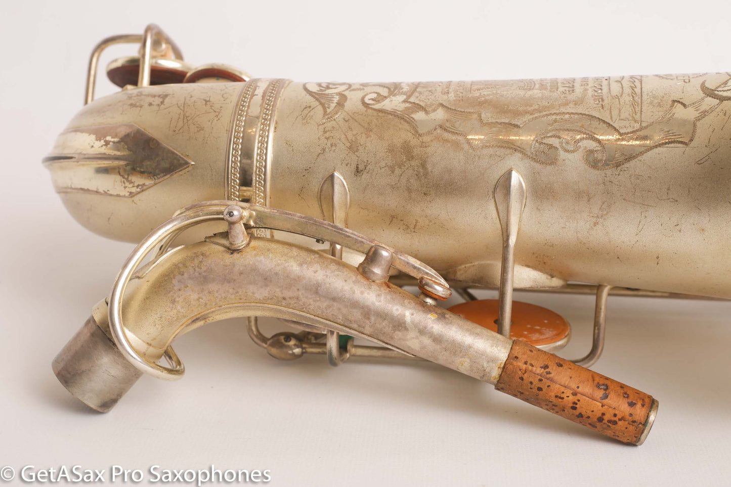 Selmer Super Sax Alto Saxophone Original Silver Plate American Engraved Amazing 17875