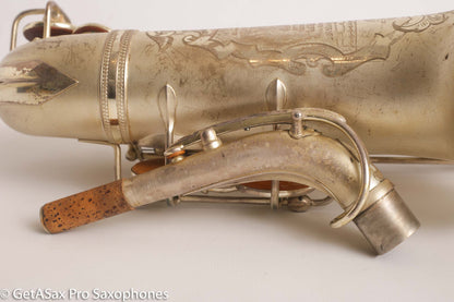 Selmer Super Sax Alto Saxophone Original Silver Plate American Engraved Amazing 17875