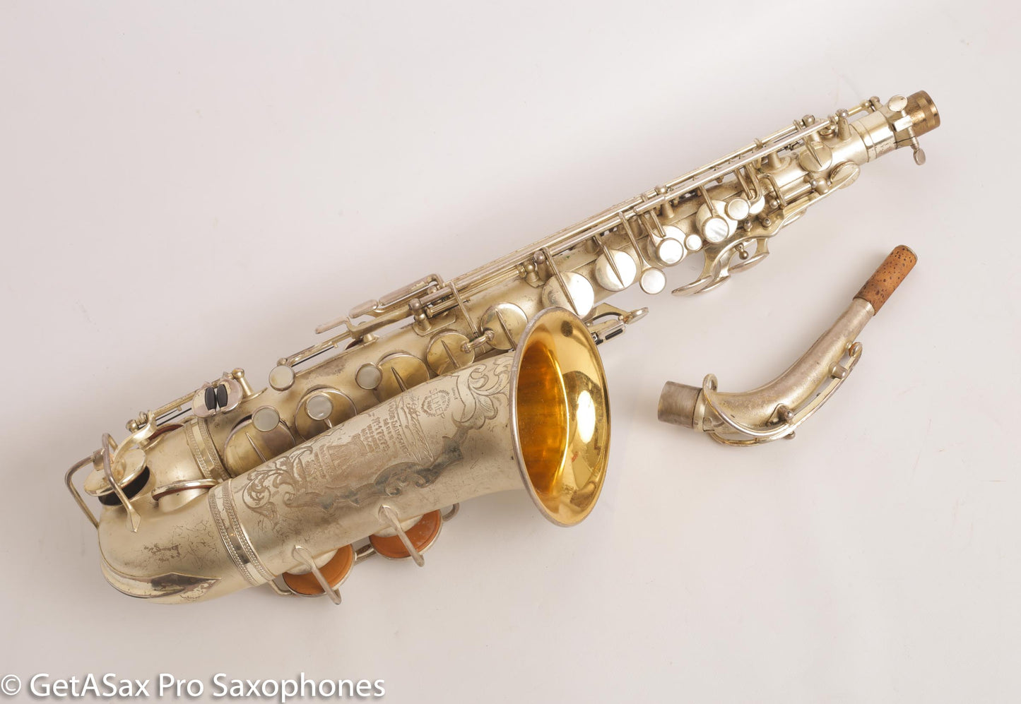Selmer Super Sax Alto Saxophone Original Silver Plate American Engraved Amazing 17875