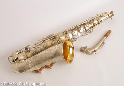 Selmer Super Sax Alto Saxophone Original Silver Plate American Engraved Amazing 17875