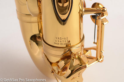 Yamaha YAS-62-III Alto Saxophone Excellent Condition V1 Neck Superb!