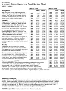 selmer mark vi serial number chart SBA BA Super Radio Improved