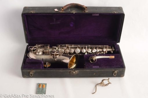 Martin Handcraft Alto Saxophone Original Silver Plate Very Good Condition 75488 - Image 30