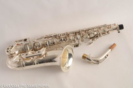 Selmer Super Balanced Action Alto Saxophone Original Satin Silver Gorgeous 54xxx - Image 3