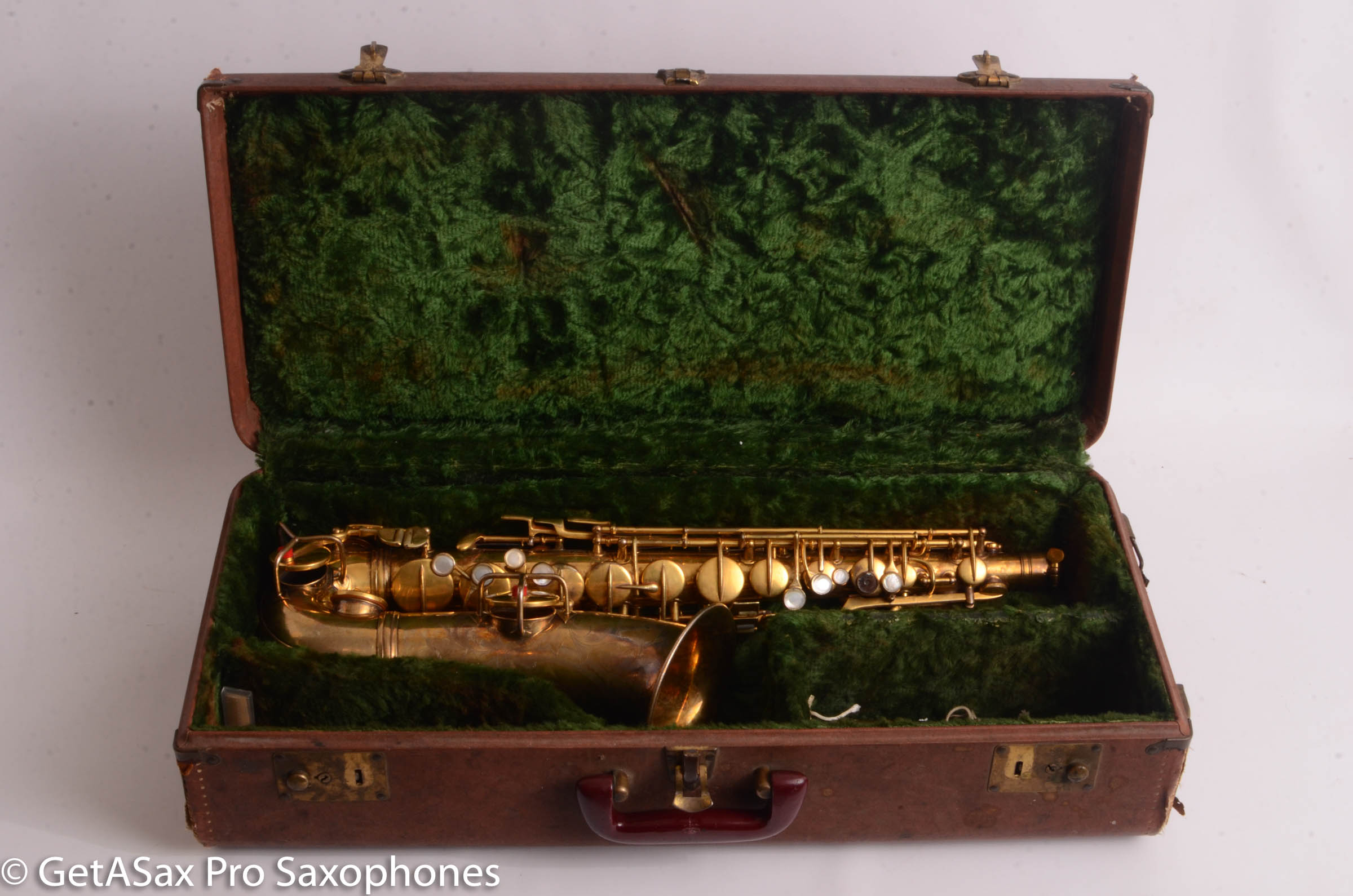 Conn New Wonder II Alto Burnished Gold with Portrait! Old Pads